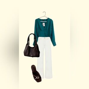 TEAL CROP BLOUSE